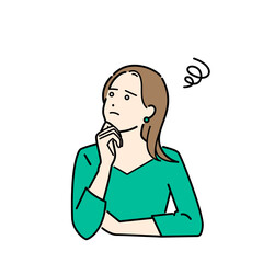 私服の女性が困るイメージイラスト