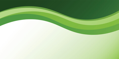 Abstract green wave background, Vector green line background curve element with white space for text and message design, overlapping layers.
