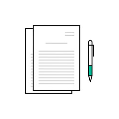 書類とペンのイメージベクターイラスト