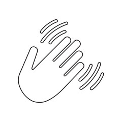 hand hello line icon