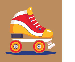 Ollie skates vector art illustration.