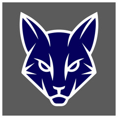 Modern Geometric Wildcat Logo - Minimalist Vector Animal Head Design