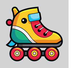Ollie skates vector art illustration.