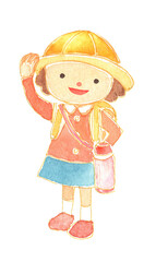 登園する子どものイラスト　保育・教育・知育素材