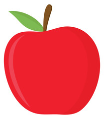 Vector red apple icon isolated on white background.