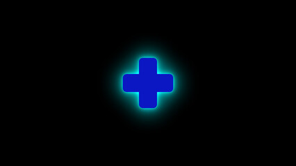 Neon effect Plus Icon. glowing plus text icon. Add plus sign and symbol.