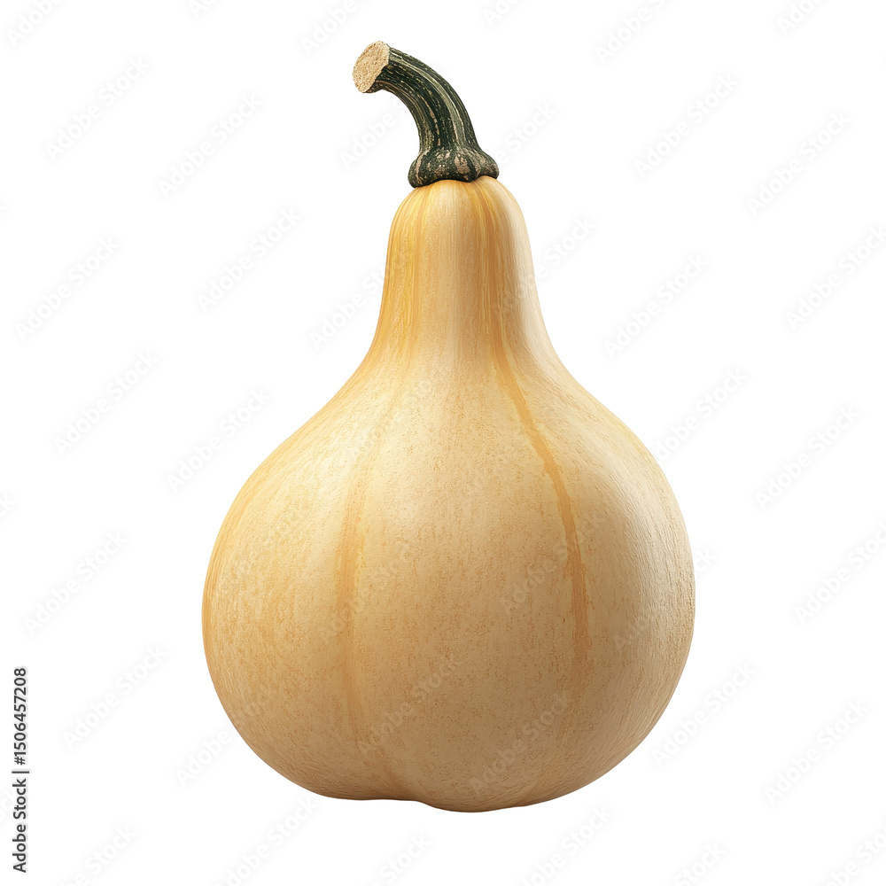 Poster butternut squash with smooth texture and vibrant color isolated for clear presentation, butternut sq