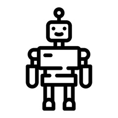 robot line icon