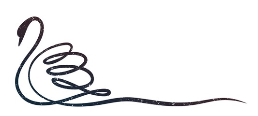 The symbol of blue swan with wave.
