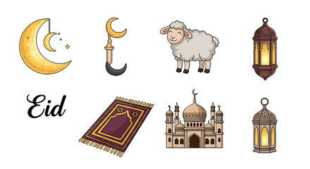 Eid al-Adha / Eid al-Fitr Icon Set