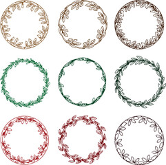 Obraz premium Modern Line Art Leaf Frames 