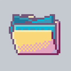 full file folder sign in pixel art style with isolated background