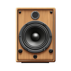 Vintage wooden speaker pumping out soulful tunes bringing back memories in on transparent background