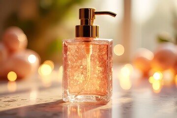 Luxurious Gold-Infused Liquid Soap Dispenser for a Spa-like Experience