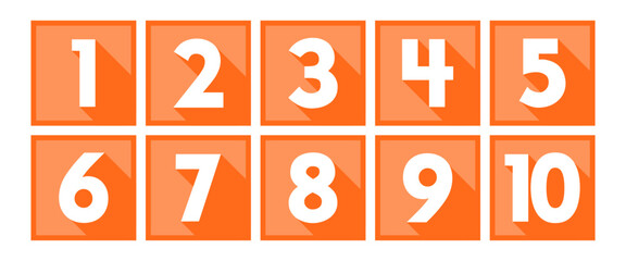 Vector Numbers from 1 to 10. Collection of number icons. Vector illustration