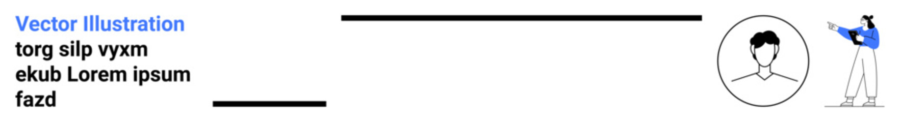 Obraz premium Circular user profile icon paired with a person pointing toward it. Ideal for team management, job applications, HR tools, user interface, career platforms, profile pages, simple landing page