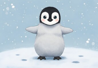 Fototapeta premium Fluffy Penguin for Kids