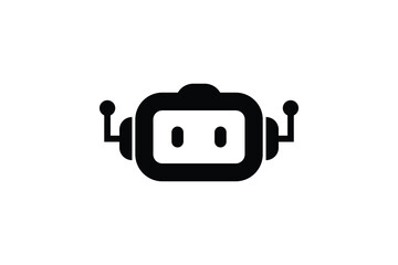 robot logo design. robot logo icon vector illustration silhouette