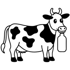 Cow with Playful Expression Drinking from Glass