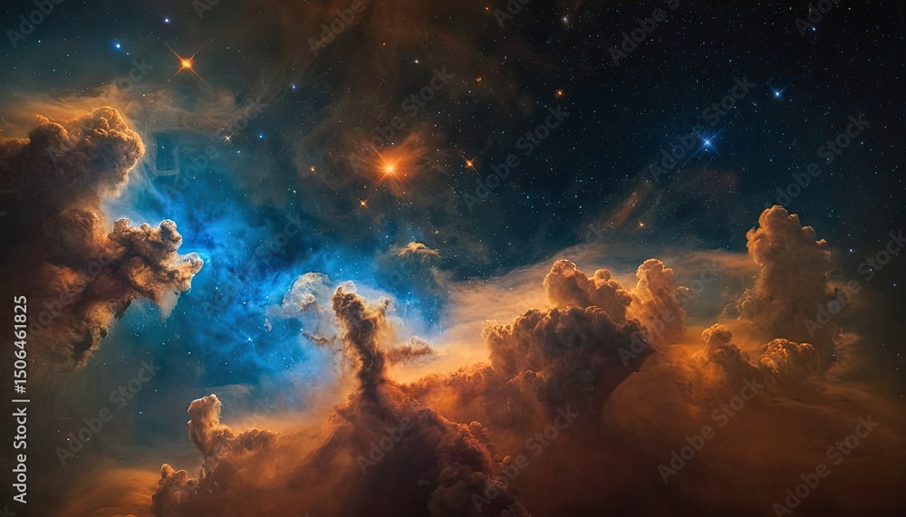 Wall mural space background realistic starry night cosmos and shining stars milky way and stardust color galaxy