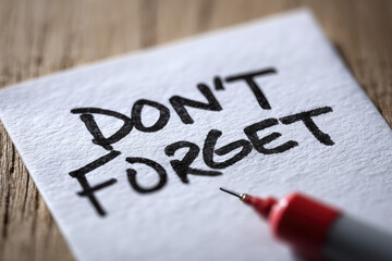 Don't Forget Text on a Paper Note