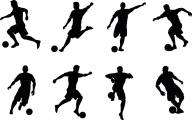 basketball players silhouettes set vector 