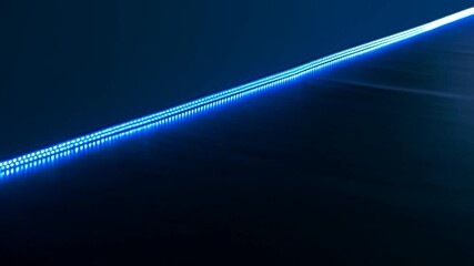 Long line of bright blue LEDs