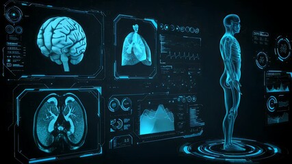 Digital visualization of human anatomy with medical data overlays - Powered by Adobe