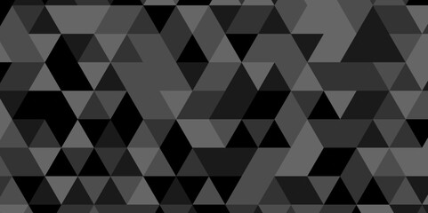 Fototapeta premium Abstract minimal geometric seamless pattern origami black, gray square cube triangulated random cube low polygon triangle textile abstract corporate creative design. 