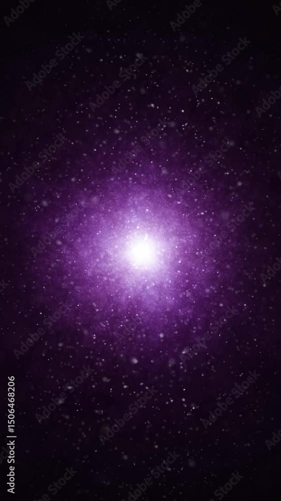 Poster abstract cosmic light with dust and stars loop vertical background.