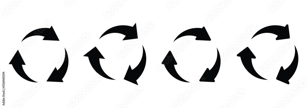 Poster circle arrow icon set. circular arrow icon, refresh, reload arrow icon symbol. circle arrow icon set