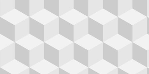 Structure white block box cube seamless pattern grid vintage surface triangle web monochrome square texture white background.	