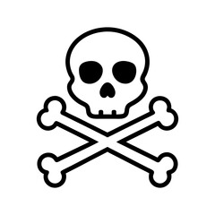Skull and Crossbones Vector Icon Simple and Clean
