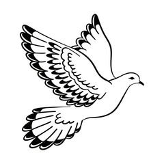 Realistic Dove Silhouette Vector Illustration