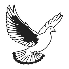 Dove Profile View Vector Illustration