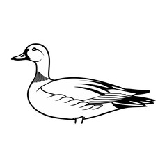 Side View Duck Silhouette Vector Illustration