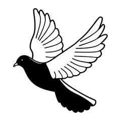 Graceful Dove in Flight Vector Illustration