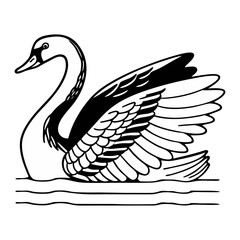 Duck Bird in Flight Vector Illustration