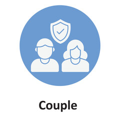 Couple insurance :Vector Icon which can easily modify or edit