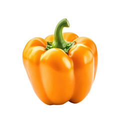Bright orange pepper on a clean Transparent background highlighting its vibrant color and unique shape, Orange pepper isolated on PNG background