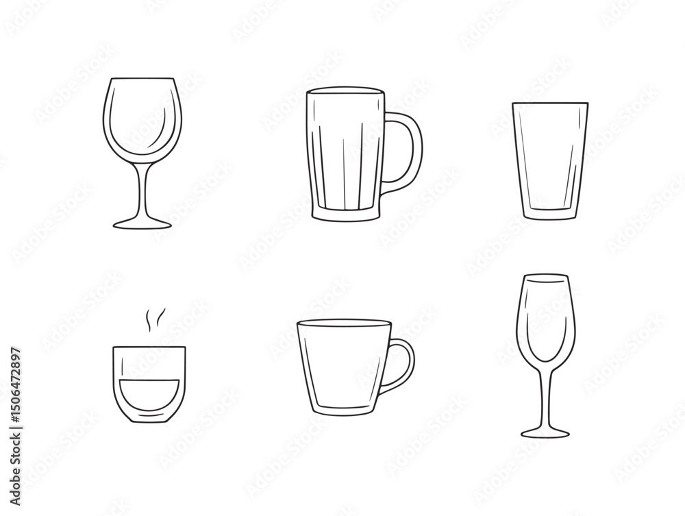 Poster glass line art pattern modern elegant linear shape