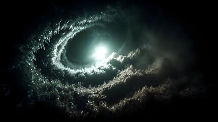 cave system lined with crystalline veins and glowing frost textures