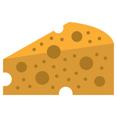 Cheese Icon, Flat Design Style Icon, Restaurant Element Icon Collection