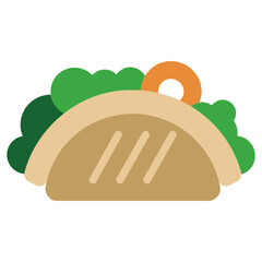 Tacos Icon, Flat Design Style Icon, Restaurant Element Icon Collection