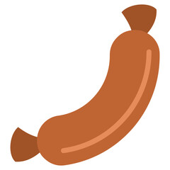 Sausage Icon, Flat Design Style Icon, Restaurant Element Icon Collection