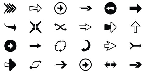 Arrow icon. Arrow vector collection. Arrows set icon in black color. Modern and simple arrows. Vector illustration. EPS 10
