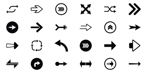 Arrow icon. Arrow vector collection. Arrows set icon in black color. Modern and simple arrows. Vector illustration. EPS 10
