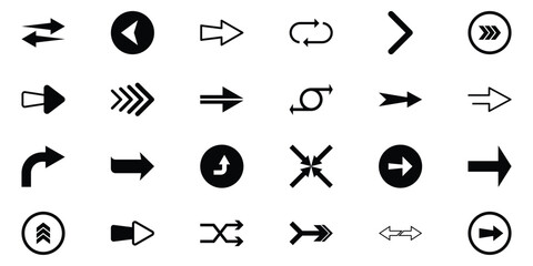 Arrow icon. Arrow vector collection. Arrows set icon in black color. Modern and simple arrows. Vector illustration. EPS 10