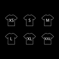 Naklejka premium T-shirt size icon isolated on black background