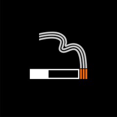 Smoking sign icon isolated on black background